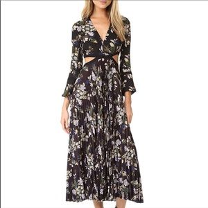 A.L.C. Josefa Black Multi Color Midi Dress